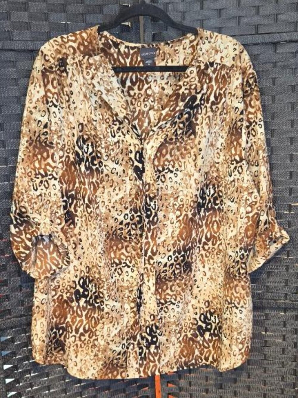 Covington Button-down Animal Print Blouse